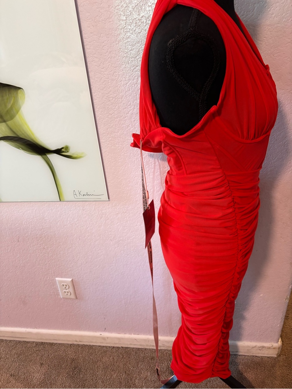 New House of CB red dress size medium plus cup - Picture 2 of 7